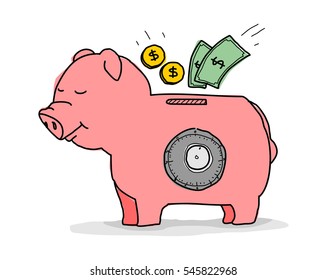 piggy bank doodle
