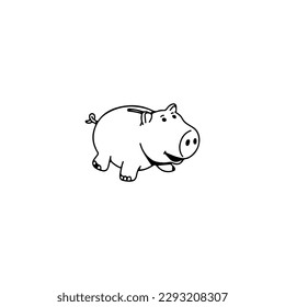 piggy bank doodle illustration vector