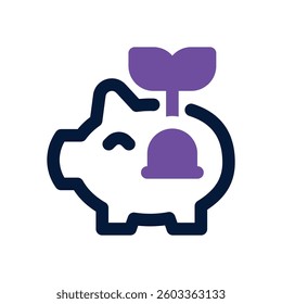 piggy bank dual tone icon. Sleek and modern vector icon for websites, mobile apps, marketing materials, and corporate design. Fully scalable and ready to use.
