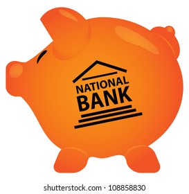 piggy bank in editable vector format