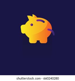 Piggy Bank Element icon, vector illustration. Flat design style on blue background. colorful. logo. Symbol