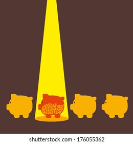 piggy bank is empty concept vector