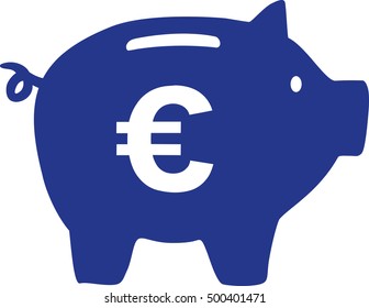 Piggy Bank with euro sign