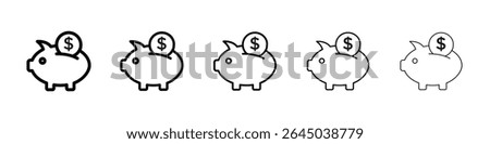 Piggy bank filled flat sign concept for web design.