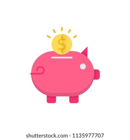 Piggy bank flat icon