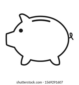 Piggy bank flat icon vector with no symbol. Money income