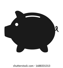 Piggy bank flat icon vector with no symbol. Money income