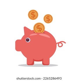 piggy bank in flat vector illustration