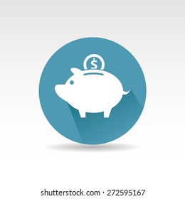 Piggy bank flat vector illustration