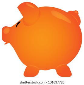 Piggy Bank in the form of a pig with his mouth open. Vector illustration.