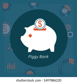 Piggy Bank. Fully salable vector icon in outline style.