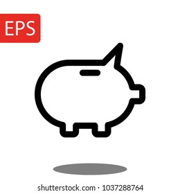 Piggy Bank. Fully scalable vector icon in outline style.