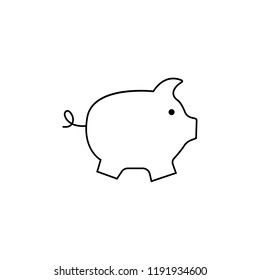Piggy Bank. Fully scalable vector icon in outline style. Thin line can be used for web and mobile. Trendy flat ui sign design, graphic pictogram.