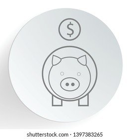 Piggy Bank. Fully scalable vector icon in outline style