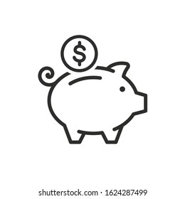 Piggy Bank. Fully scalable vector icon in outline style