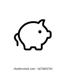 Piggy Bank. Fully scalable vector icon in outline style.