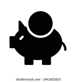 piggy bank glyph flat vector icon