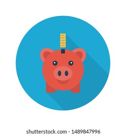 piggy bank glyph flat vector icon