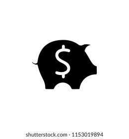 Piggy bank glyph icon. Simple vector for UI and UX, website or mobile application on white background