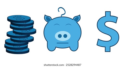 Piggy bank with help sign symbolizing money problems vector illustration background business design