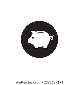 piggy bank icon balck on white background.