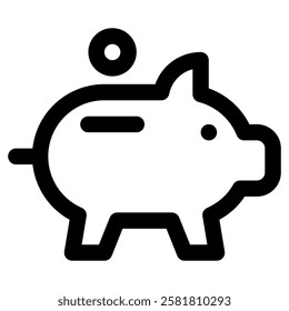 Piggy Bank Icon for Banking Bank Finance
