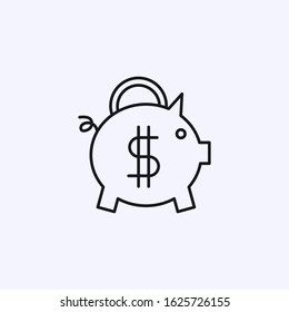 Piggy bank icon with coin symbol