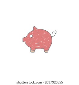 piggy bank icon in color icon, isolated on white background 