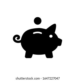 Piggy bank icon designed in solid style