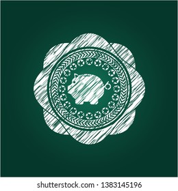 piggy bank icon drawn with chalkboard texture