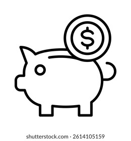 Piggy Bank Icon Element for Design