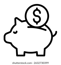 Piggy Bank Icon Element For Design
