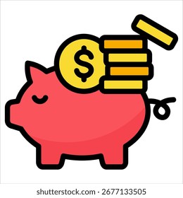Piggy Bank Icon Element For Design