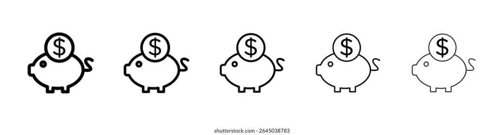 Piggy bank icon filled flat sign concept for web design.