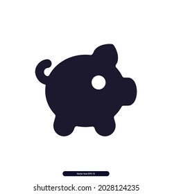 piggy bank icon. Finance Icons on white background. vector isolated black icon - dollar sign, statistic, cash, wallet, investment. eps10