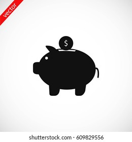 piggy bank icon, flat design best vector icon