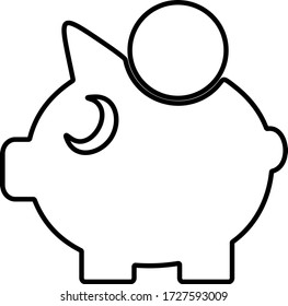 Piggy bank icon. Flat icon for investment, savings sign.