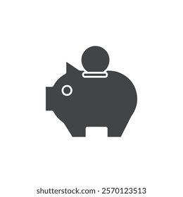 piggy bank icon Flat logo set collection