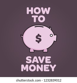 Piggy bank icon illustration