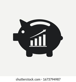 Piggy bank icon isolated on white background. Vector illustration. Eps 10.
