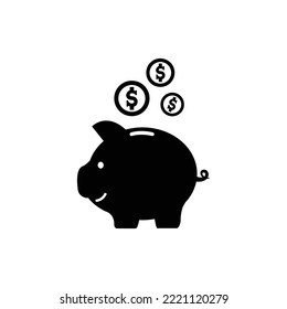 Piggy Bank Icon Isolated on White Background