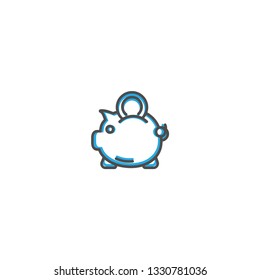 piggy bank icon line design. Business icon vector illustration design