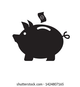 piggy bank icon logo vector design template