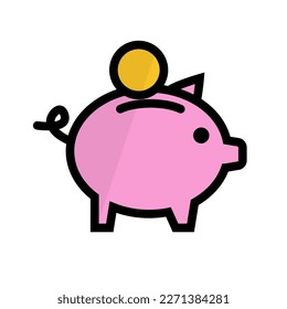 Piggy bank icon. Money saving. Vector.