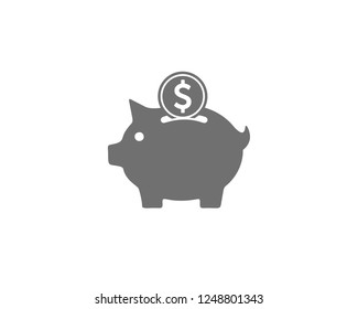 Piggy bank icon, money icon symbol vector. symbol for web site Computer and mobile vector.