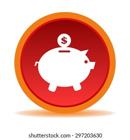 Piggy Bank Icon on circle black Internet 