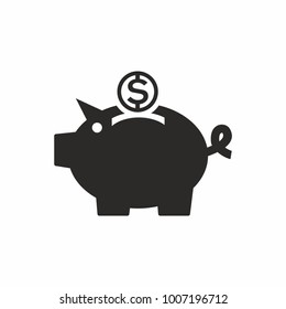 Piggy bank icon on white background. Vector