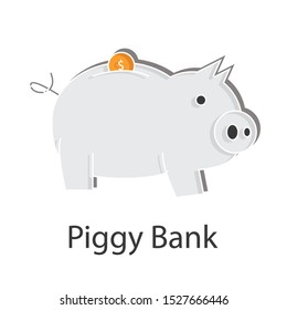 Piggy bank icon on white background. Business creative idea design for your project. Flat vector illustration use for presentation.