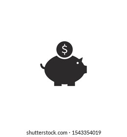 Piggy bank icon on a white background