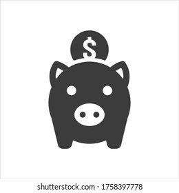 Piggy bank icon on white background